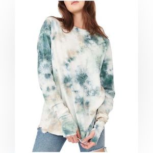 Free People X “Dolls Kill ~ ARDEN WASHED TIE DYE MARINE COMBO Size Large * NWT